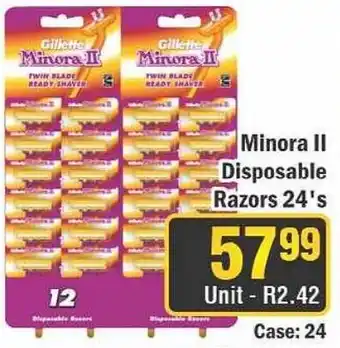 J&E Cash and Carry Gillette Minora II Disposable Razors offer