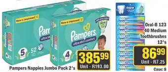 J&E Cash and Carry Pampers Nappies Jumbo Pack 2's offer