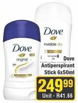 J&E Cash and Carry Dove Antiperspirant Stick offer