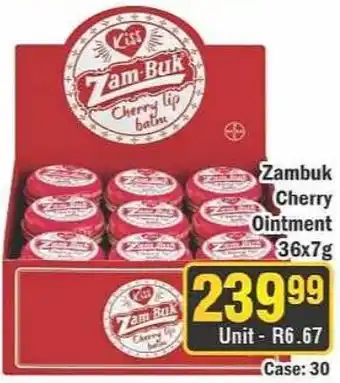 J&E Cash and Carry Zambuk Cherry lip balm offer