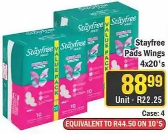J&E Cash and Carry Stayfree Pads Wings offer