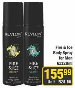 J&E Cash and Carry Revlon Man Fire & Ice Body Spray offer