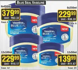 J&E Cash and Carry Vaseline Blueseal Petroleum Jelly offer