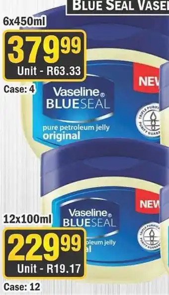 J&E Cash and Carry Vaseline BLUE SEAL pure petroleum jelly original offer