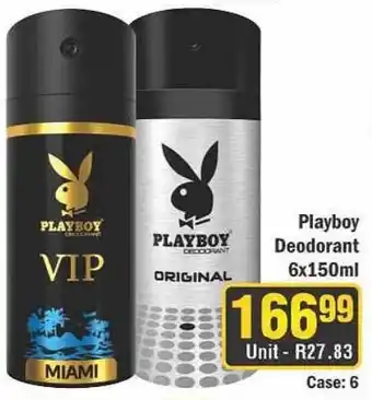 J&E Cash and Carry Playboy Deodorant offer
