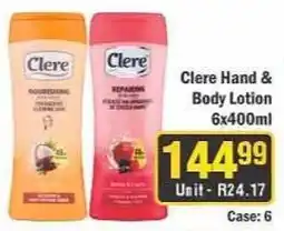 J&E Cash and Carry Clere Hand & Body Lotion offer