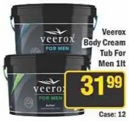 J&E Cash and Carry Veerox Body Cream Tub For Men offer