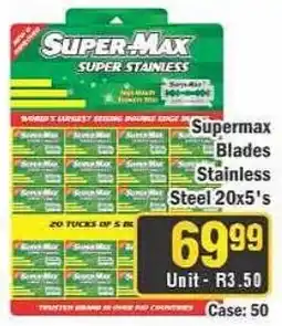 J&E Cash and Carry Supermax Blades Stainless Steel 20x5's offer