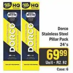J&E Cash and Carry Dorco Stainless Steel Pillar Pack offer