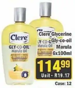 J&E Cash and Carry Clere Glycerine GLY-CO-OIL Marula Oil offer