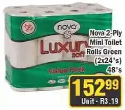 J&E Cash and Carry Nova Luxurion Mini Toilet Rolls Green offer
