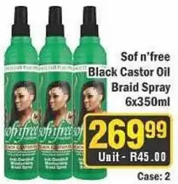 J&E Cash and Carry Sof n'free Black Castor Oil Braid Spray offer