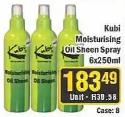 J&E Cash and Carry Kubi Moisturising Oil Sheen Spray offer