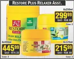 J&E Cash and Carry Restore Plus Relaxer Assorted offer