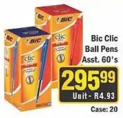 J&E Cash and Carry Bic Clic Ball Pens Assorted offer