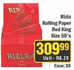 J&E Cash and Carry Rizla Rolling Paper Red King Size 50's offer