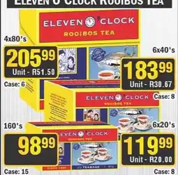 J&E Cash and Carry ELEVEN O'CLOCK ROOIBOS TEA offer