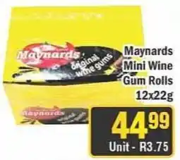 J&E Cash and Carry Maynards Mini Wine Gum Rolls offer