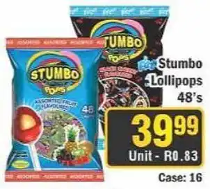 J&E Cash and Carry Stumbo Lollipops offer