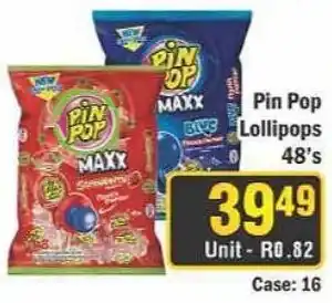 J&E Cash and Carry Pin Pop Lollipops offer