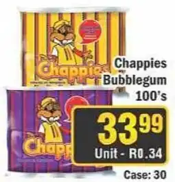 J&E Cash and Carry Chappies Bubblegum 100's offer