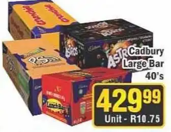 J&E Cash and Carry Cadbury Large Bar 40's offer
