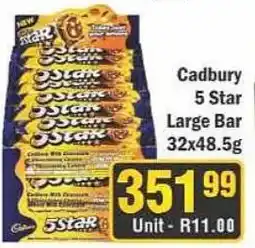 J&E Cash and Carry Cadbury 5 Star Large Bar offer