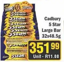 J&E Cash and Carry Cadbury 5 Star Large Bar offer
