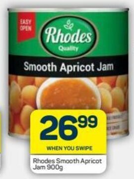 Rhodes Smooth Apricot Jam 900g