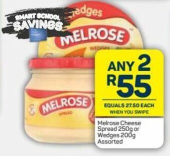 Pick n Pay Melrose Cheese Spread 250g or Wedges 200g Assorted offer
