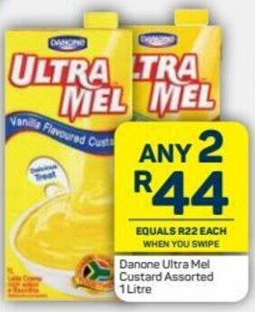 Pick n Pay Danone Ultra Mel Custard Assorted 1Litre offer