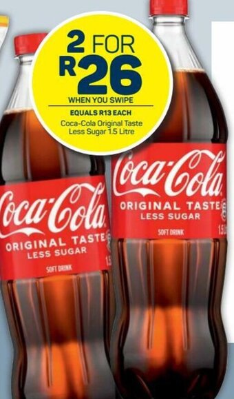 Pick n Pay Coca-Cola Original Taste Less Sugar 1.5L offer