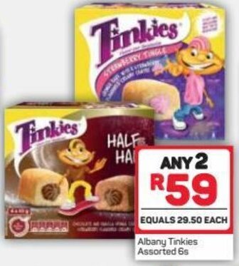 Pick n Pay Albany Tinkies Assorted 6s offer