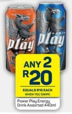 Pick n Pay Power Play Energy Drink Assorted 440ml offer