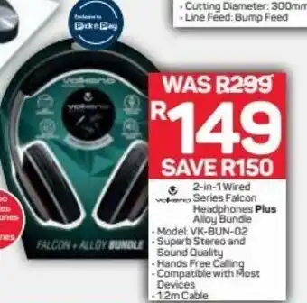 Pick n Pay 2-in-1 Wired Series Falcon Headphones Plus Alloy Bundle offer