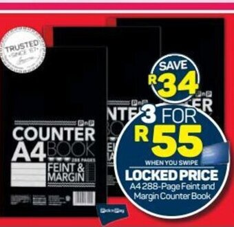 Pick n Pay A4 288-Page Feint and Margin Counter Book offer