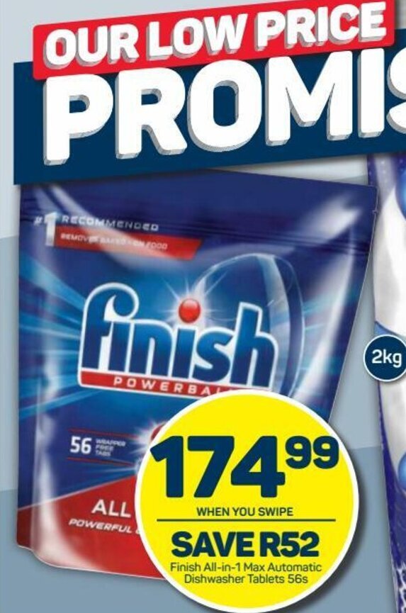 Finish Allin1 Max Automatic Dishwasher Tablets 56s offer at Pick n Pay