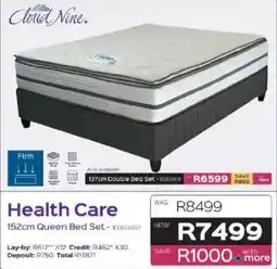 Sleepmasters Cloud Nine Health Care 152cm Queen Bed Set offer