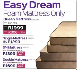 Sleepmasters Easy Dream Foam Queen Mattress offer
