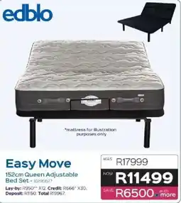 Sleepmasters edblo Easy Move 152cm Queen Adjustable Bed Set offer