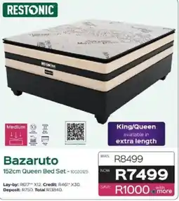 Sleepmasters Restonic Bazaruto 152cm Queen Bed Set offer