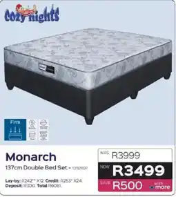 Sleepmasters Monarch 137cm Double Bed Set offer