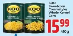 Elite Power Trade Cash & Carry KOO Sweetcorn Creamstyle/Whole Kernel Corn offer