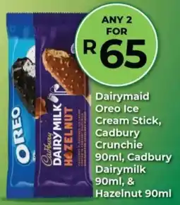 Agrimark Dairymaid Oreo Ice Cream Stick, Cadbury Crunchie, Cadbury DairyMilk, Hazelnut offer