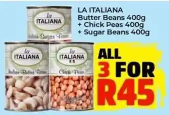 Elite Power Trade Cash & Carry la ITALIANA Butter Beans + Chick Peas + Sugar Beans offer
