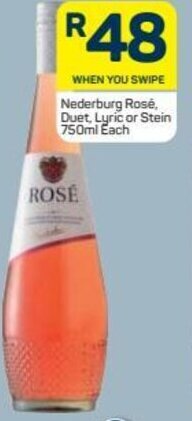 Pick n Pay Nederburg Rosé, Duet, Lyric or Stein 750ml offer