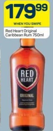 Pick n Pay Red Heart Original Caribbean Rum 750ml offer