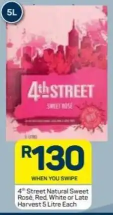Pick n Pay 4th Street Natural Sweet Rosé, Red, White or Late Harvest 5 Litre offer