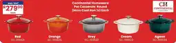 Africa Cash and Carry Continental Homeware Pot Casserole Round 24cm Cast Iron offer