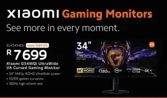 Computer Mania Xiaomi G34WQi UltraWide VA Curved Gaming Monitor offer
